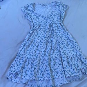 blue and white floral hollister mini dress